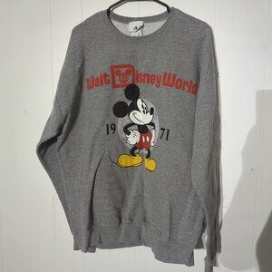Walt Disney World 1971 Mickey Mouse Gray Sweatshirt Size XL #E